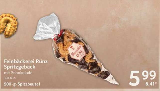 Feinbäckerei Rünz Spritzgebäck mit Schokolade 500-g-Spitzbeutel