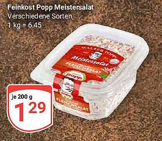 Feinkost Popp Meistersalat, Verschiedene Sorten, je 200 g für 1,29