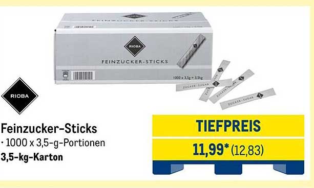 Feinzucker-Sticks - 1000 x 3,5-g-Portionen