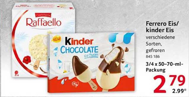 Ferrero Eis/ Kinder Eis - verschiedene Sorten, gefroren