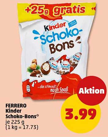 FERRERO Kinder Schoko-Bons 225 g + 25 g gratis