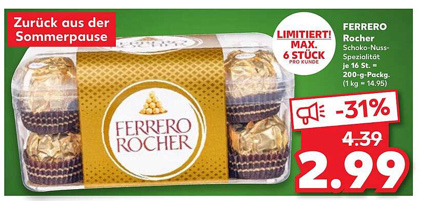 FERRERO Rocher Schoko-Nuss-Spezialität (200 g)