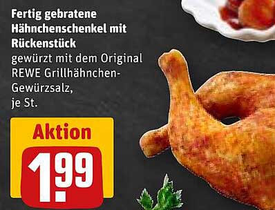 Fertig gebratene Hähnchenschenkel mit Rückenstück
