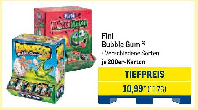 Fini Bubble Gum – Verschiedene Sorten im 200er-Karton