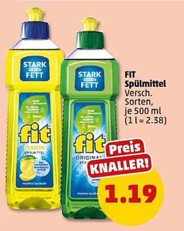 FIT Spülmittel, 500 ml - Verschiedene Sorten