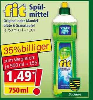 fit Spülmittel Original oder Mandelblüte & Granatapfel 750 ml