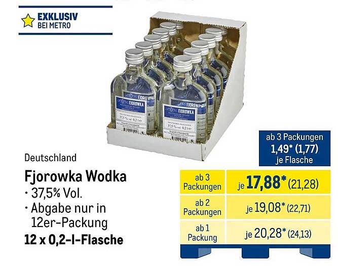 Fjorowka Wodka 12 x 0,2 l-Flasche - Exklusiv bei METRO