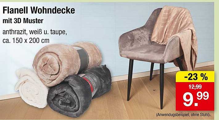 Flanell Wohndecke mit 3D Muster