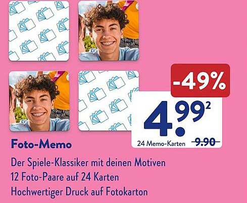 Foto-Memo - Der Spiele-Klassiker mit deinen Motiven