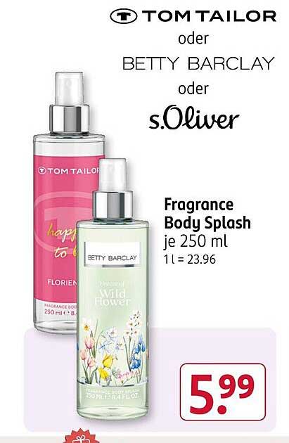 Fragrance Body Splash von TOM TAILOR, BETTY BARCLAY oder s.Oliver - 250 ml