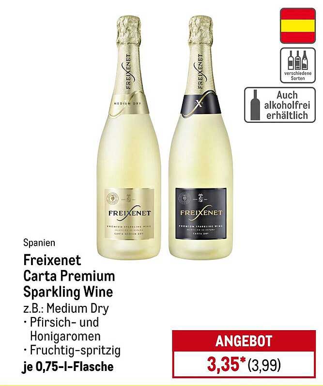Freixenet Carta Premium Sparkling Wine, z.B. Medium Dry