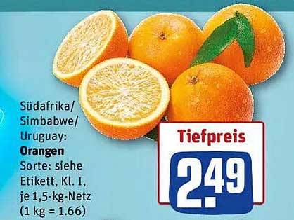 Frische Orangen aus Südafrika, Simbabwe und Uruguay – nur 2,49 €!