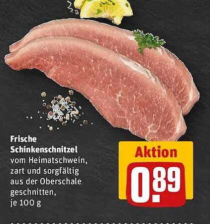 Frische Schinkenschnitzel vom Heimatschwein, zart und sorgfältig aus der Oberschale geschnitten