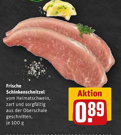 Frische Schinkenschnitzel vom Heimenthwein, 100 g