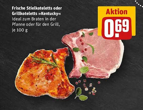 Frische Stielkoteletts oder Grillkoteletts "Kentucky"