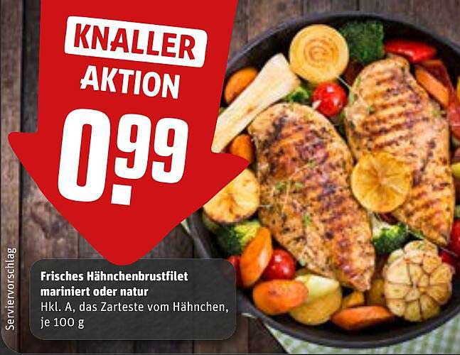Frisches Hähnchenbrustfilet mariniert oder natur
