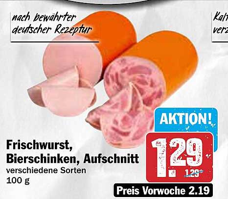 Frischwurst, Bierschinken, Aufschnitt - verschiedene Sorten