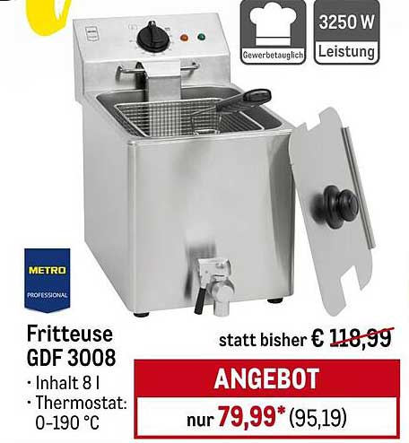 Fritteuse GDF 3008 - Leistungsstarker Küchenhelfer für Ihre Frittiervorlieben