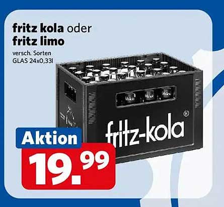 fritz kola oder fritz limo - Aktionskiste 24 x 0,33l
