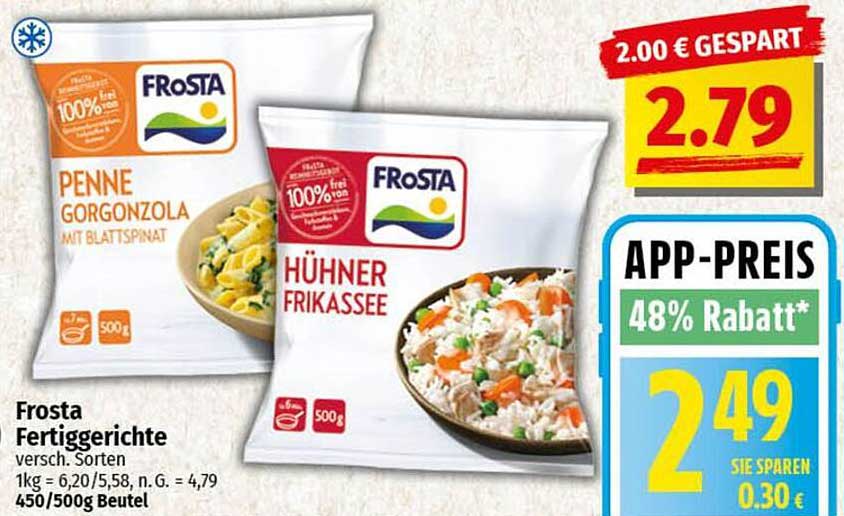 Frosta Fertiggerichte - Penne Gorgonzola mit Blattspinat & Hühner Frikassee