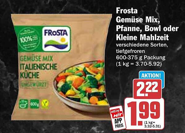 Frosta Gemüse Mix, Pfanne, Bowl oder Kleine Mahlzeit