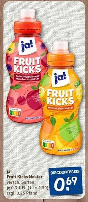 Fruit Kicks Nektar von ja! in verschiedenen Sorten