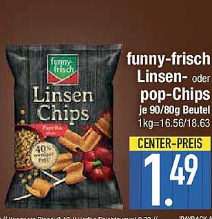 funny-frisch Linsen- oder pop-Chips je 90/80g Beutel