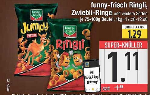 funny-frisch Ringli, Zwiebli-Ringe und weitere Sorten 75-100g Beutel