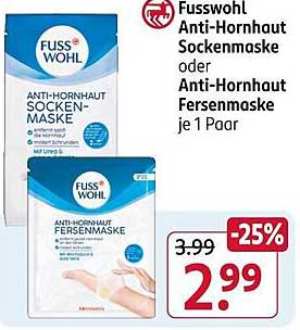 Fusswohl Anti-Hornhaut Sockenmaske oder Anti-Hornhaut Fersenmaske je 1 Paar
