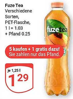 Fuze Tea - verschiedene Sorten, PET-Flasche, 1 L