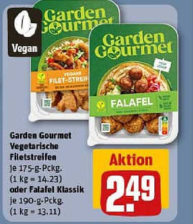 Garden Gourmet Vegetarische Filetstreifen oder Falafel Klassik