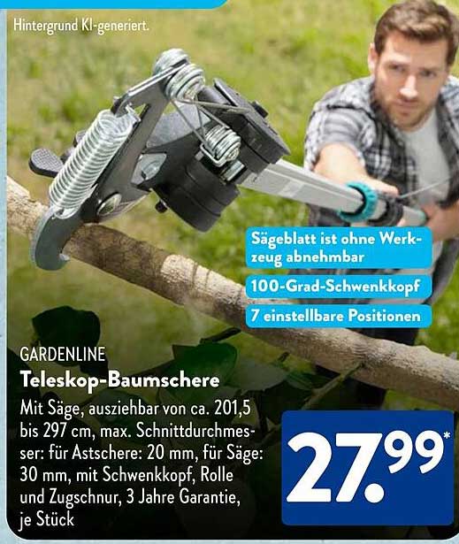 GARDENLINE Teleskop-Baumschere