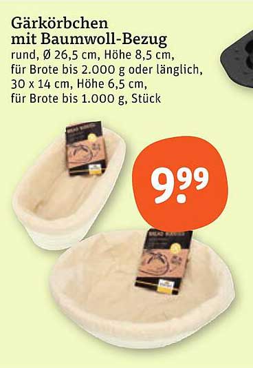 Gärkorbchen mit Baumwoll-Bezug