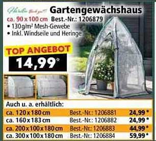 Gartenwachshaus 90 x 100 cm – Top Angebot!