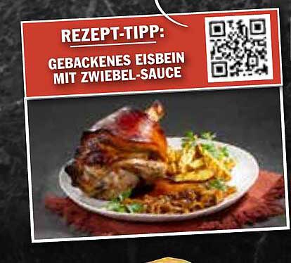 GEBACKENES EISBEIN MIT ZWIEBEL-SAUCE
