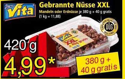 Gebrannte Nüsse XXL von Bonvita – Mandeln oder Erdnüsse 420 g