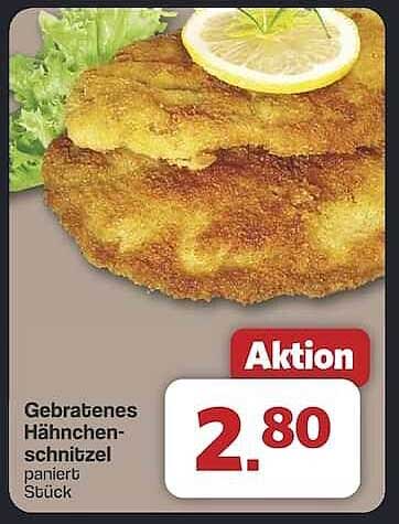 Gebratenes Hähnchenschnitzel - panierter Stück