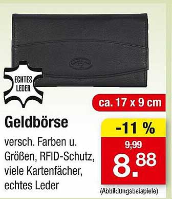 Geldbörse aus echtem Leder mit RFID-Schutz