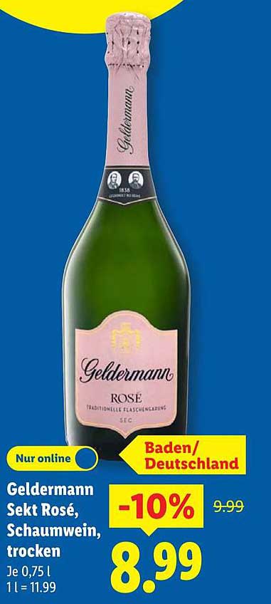 Geldermann Sekt Rosé, Schaumwein, trocken (0,75 l)
