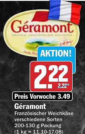 Géramont Französischer Weichkäse - Aktion!