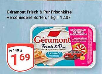 Géramont Frisch & Pur Frischkäse – Verschiedene Sorten, 140 g