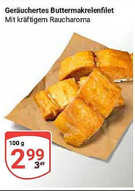Geräuchertes Buttermakrelenfilet mit kräftigem Rauch Aroma