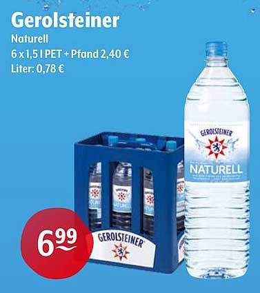 Gerolsteiner Naturell 6 x 1,5 l PET + Pfand 2,40 €