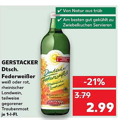 GERSTACKER Deutscher Federweißer 0,75 l - Weiß oder Rot