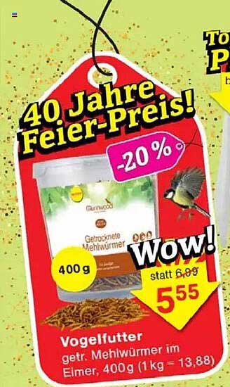 Getrocknete Mehlwürmer 400g im Eimer