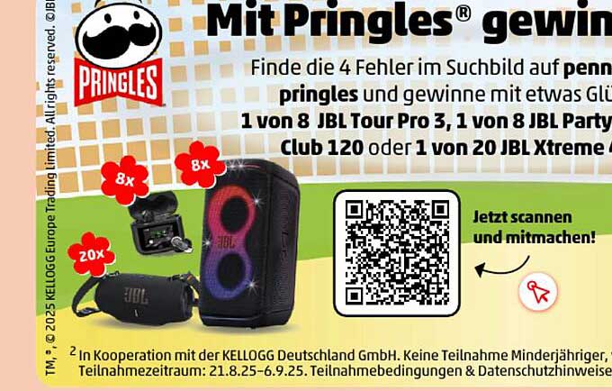 Gewinne mit Pringles: JBL Lautsprecher und mehr!