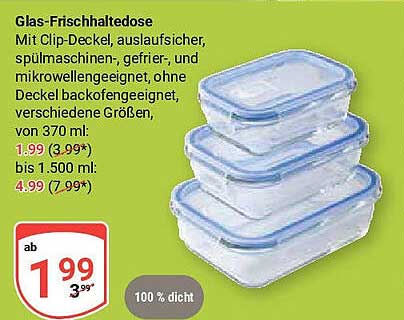 Glas-Frischhaltedose mit Clip-Deckel