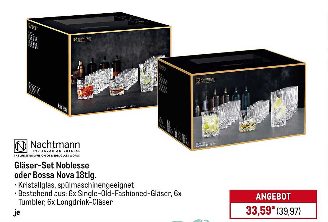 Gläser-Set Noblesse oder Bossa Nova 18tlg.