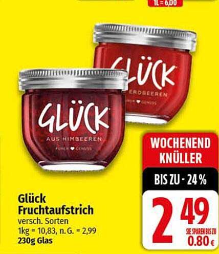 Glück Fruchtaufstrich verschiedene Sorten