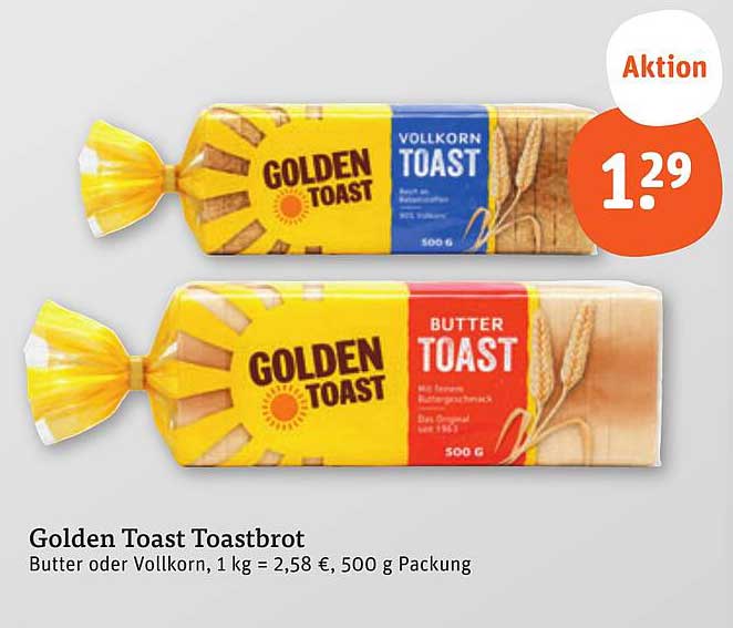Golden Toast Toastbrot - Butter oder Vollkorn